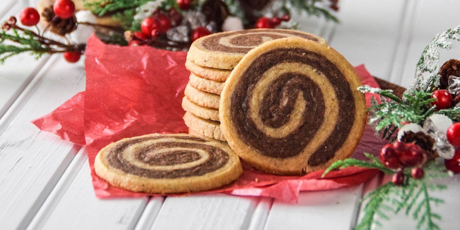 Spiced chocolate pinwheel cookies