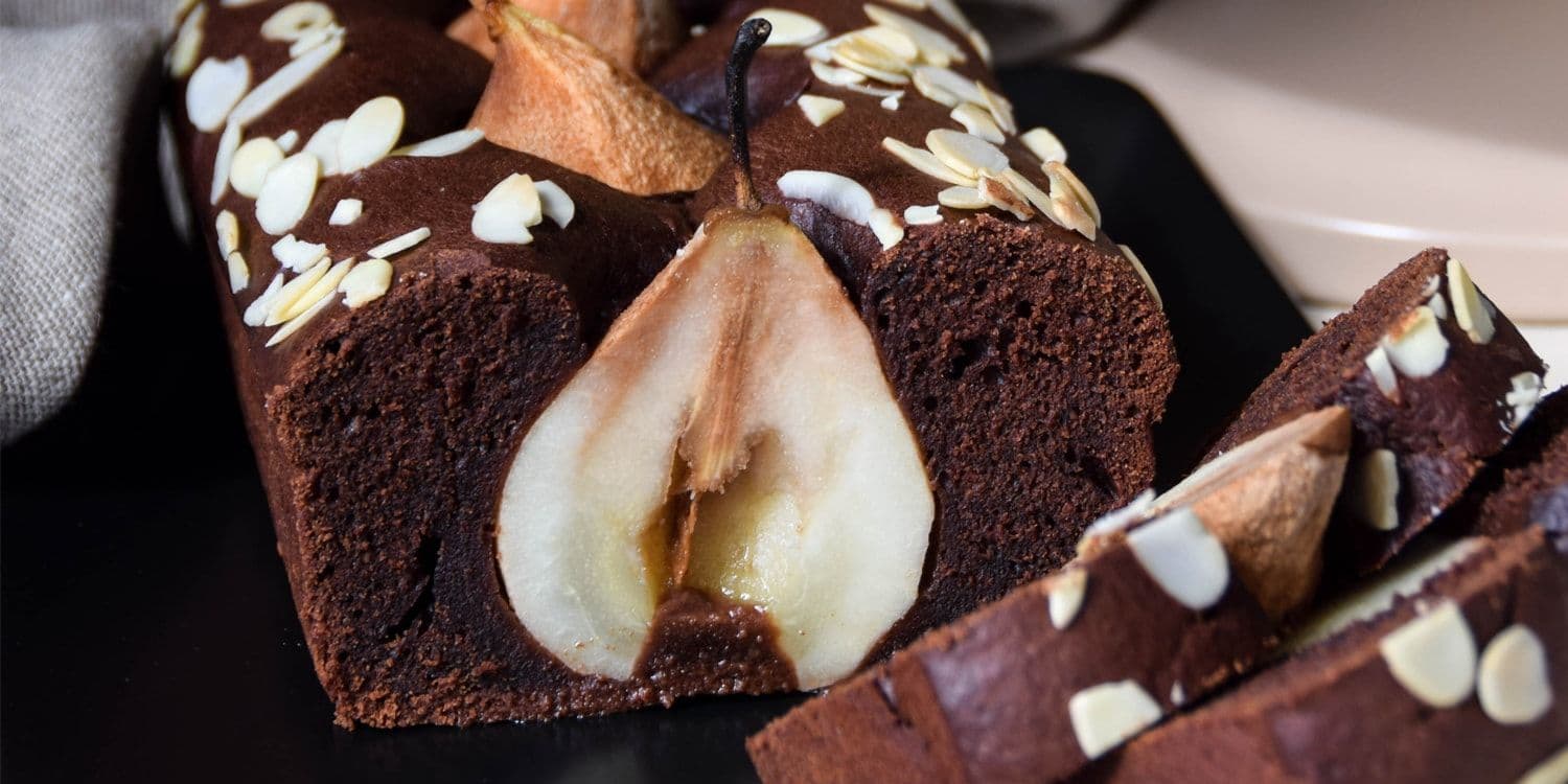 Bourbon pear chocolate loaf