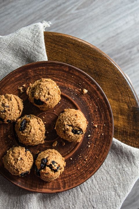 Chickpea cookies with dried sour cherries