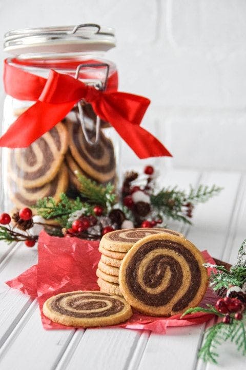 Spiced chocolate pinwheel cookies
