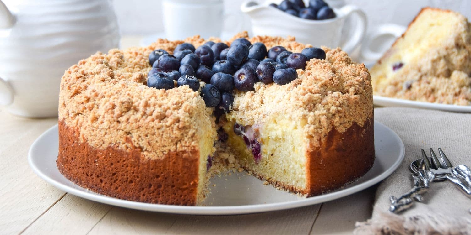 Lemon blueberry cream cheese coffee cake