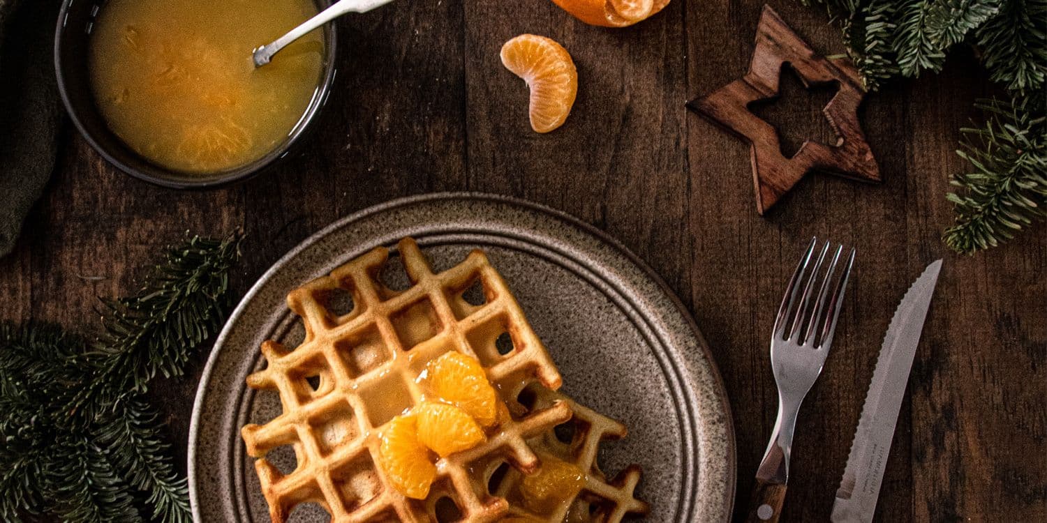 Tangerine ricotta waffles