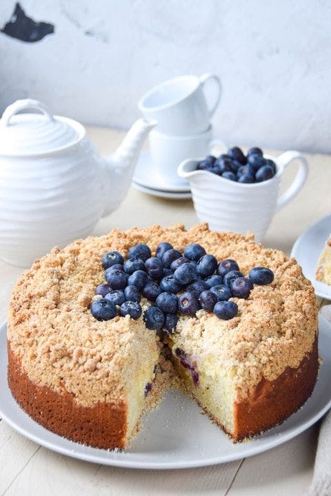 Lemon blueberry cream cheese coffee cake